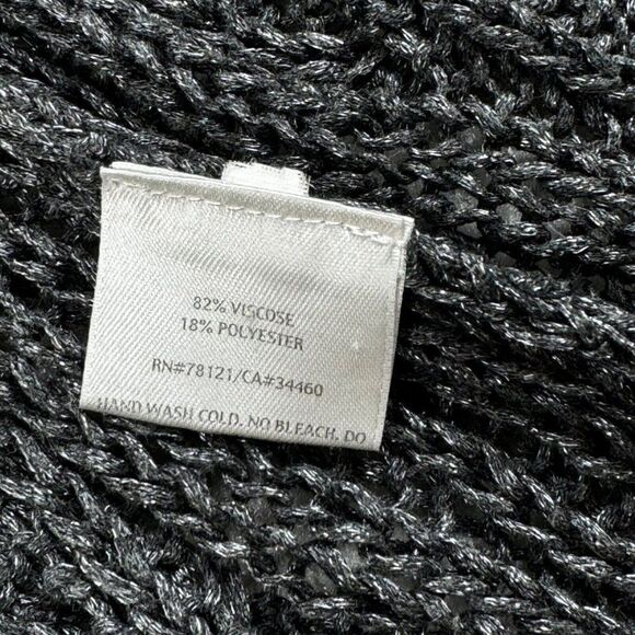 Eileen Fisher Gray Metallic Knit Cardigan Sweater - Picture 5 of 7